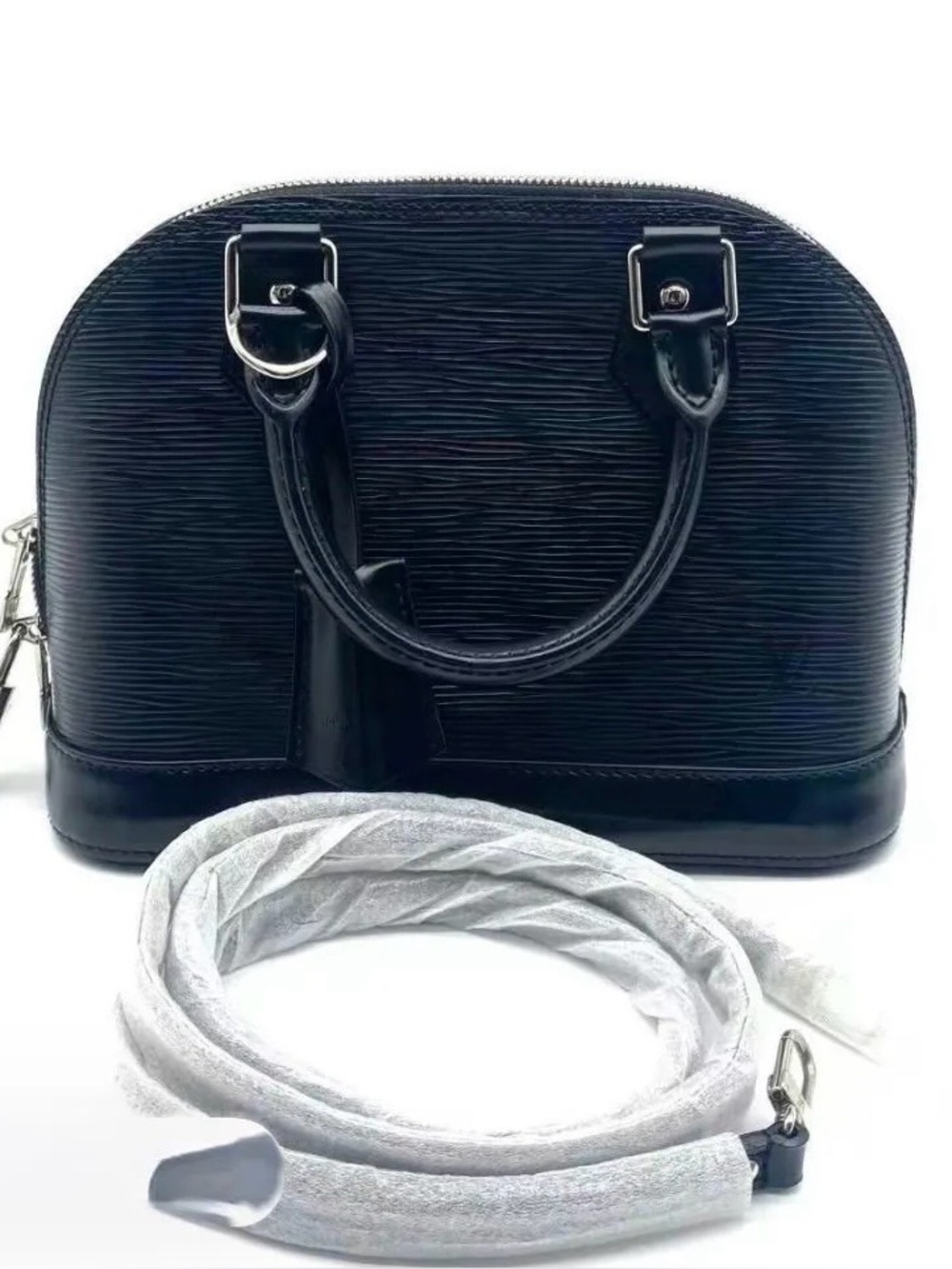 Louis Vuitton black Epi Alma BB bag